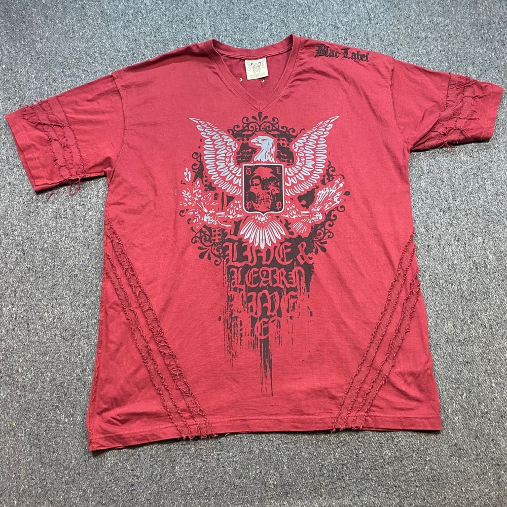 Blac Label Shirt Sz 5X Men Red Grunge Distressed Eagle Skull Honor Among Thieves